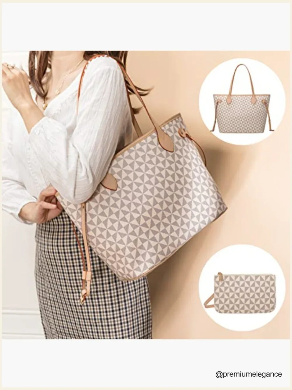 Designer Fashion Satchel Shoulder Bag Set with Wallet